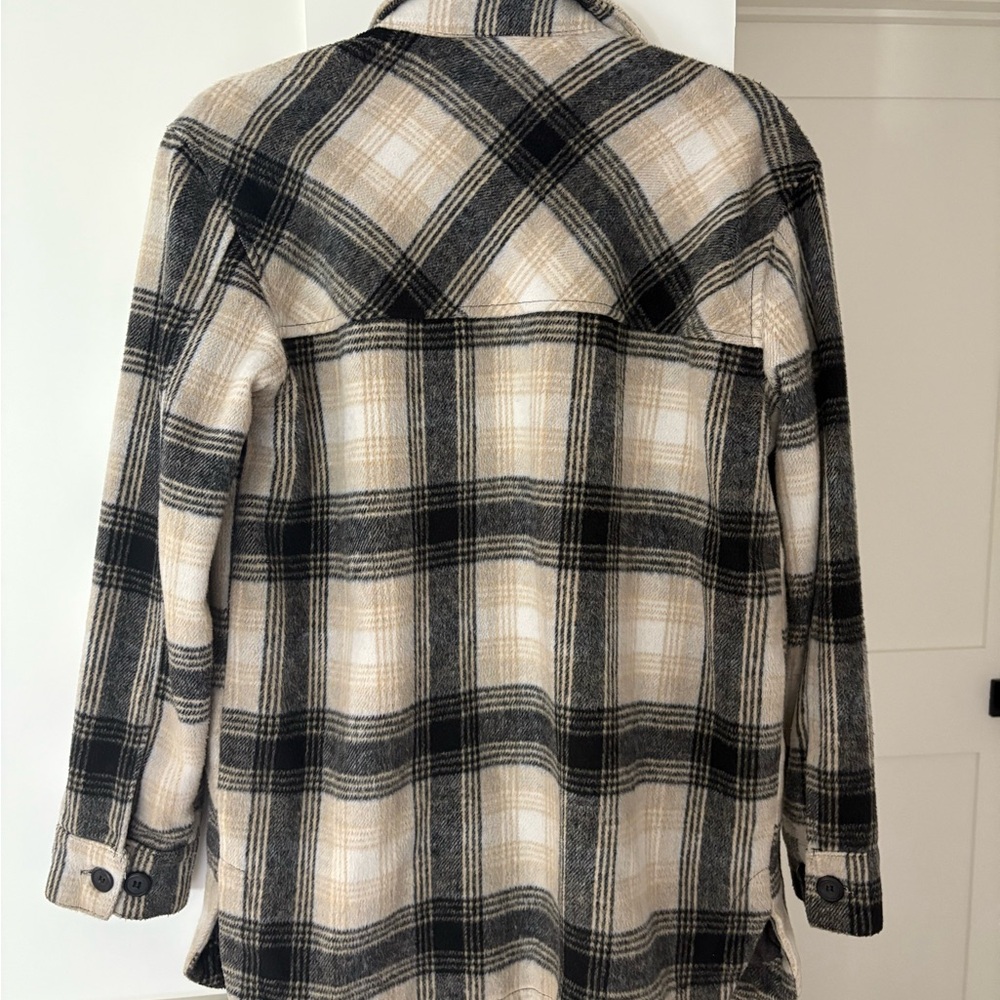 Thread & Supply Plaid Utility Jacket - Black and Cream - Picture 2 of 3